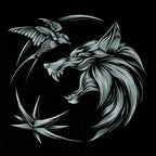 Productafbeelding Witcher - Wolf Medaillon T-shirt zwart