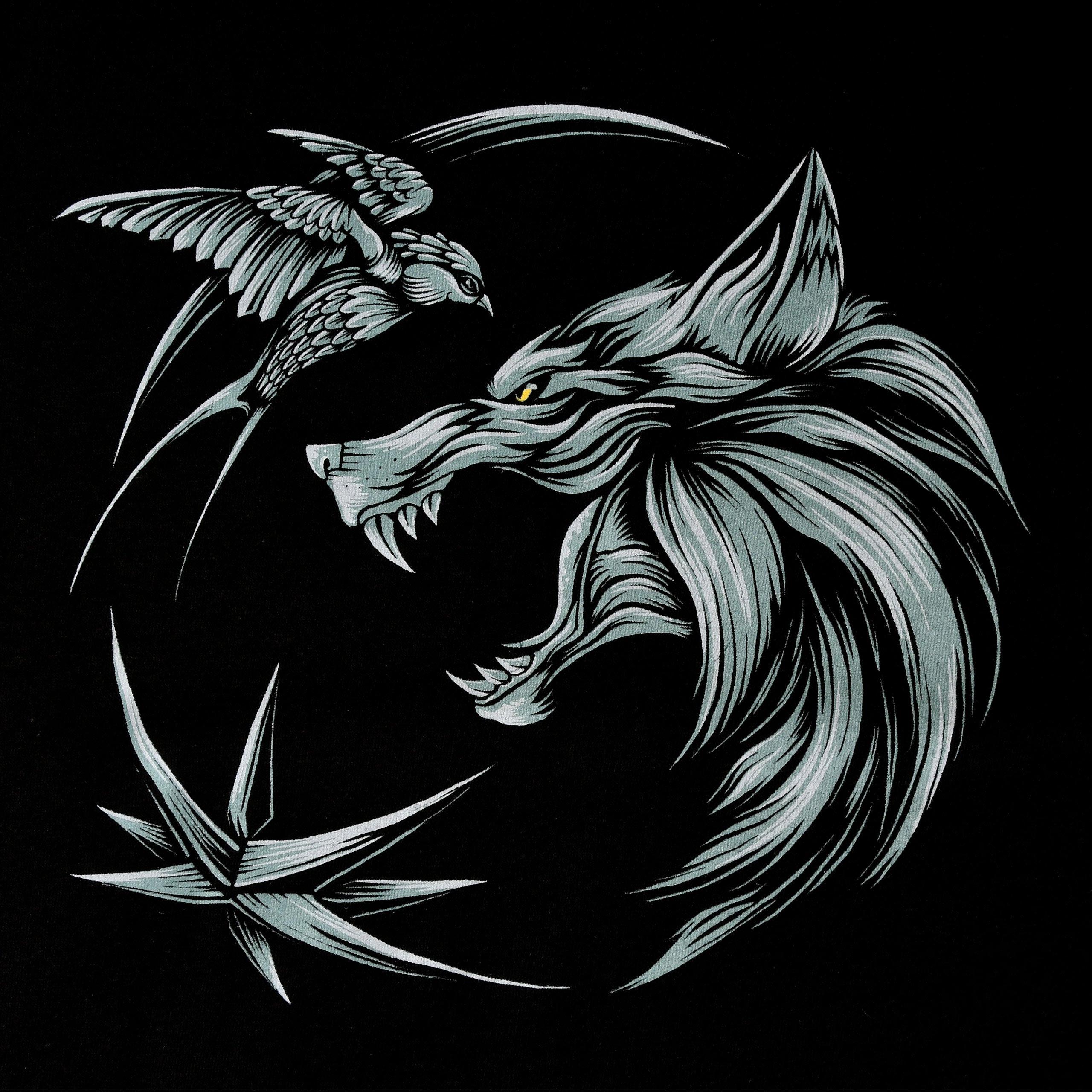Productafbeelding Witcher - Wolf Medaillon T-shirt zwart