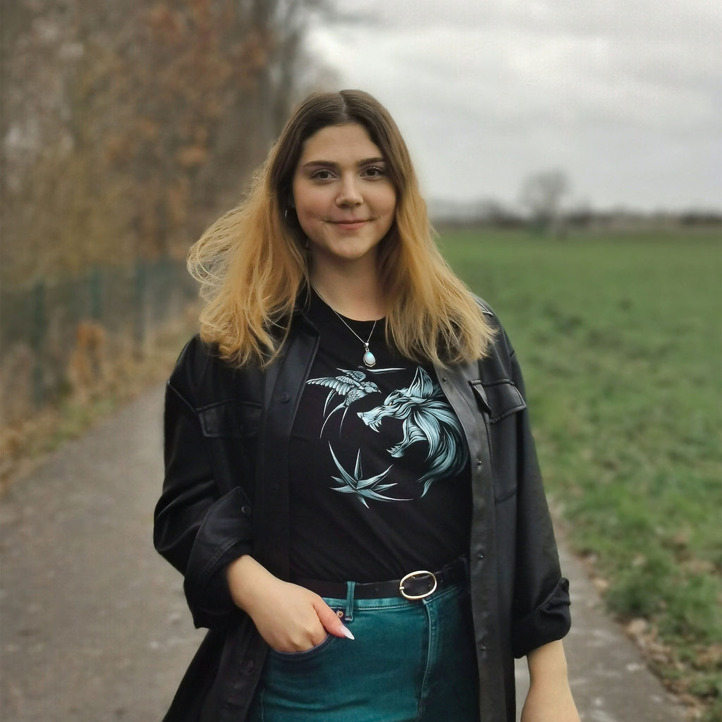 Productafbeelding Witcher - Wolf Medaillon T-shirt zwart