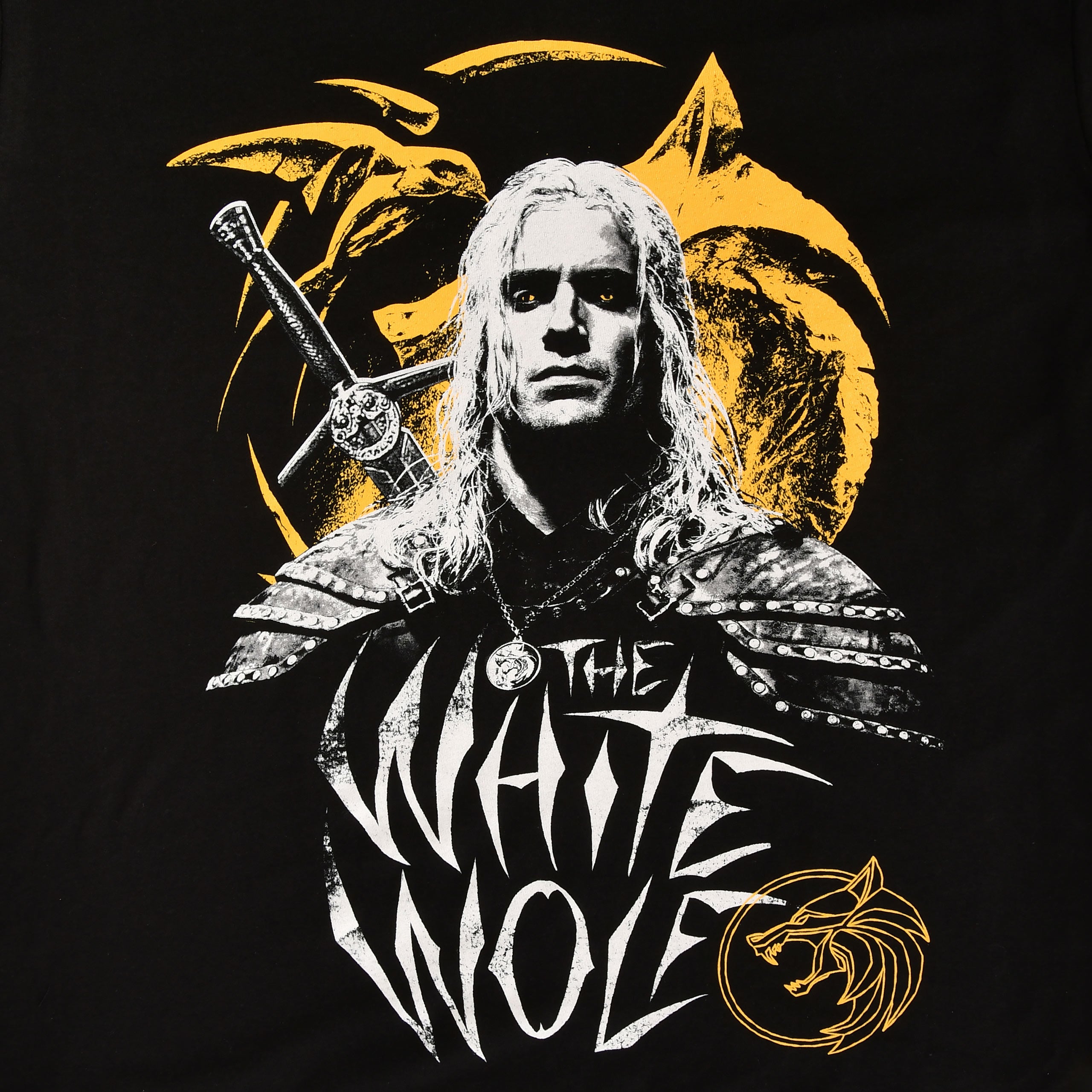 Productafbeelding Witcher - Geralt White Wolf T-shirt zwart