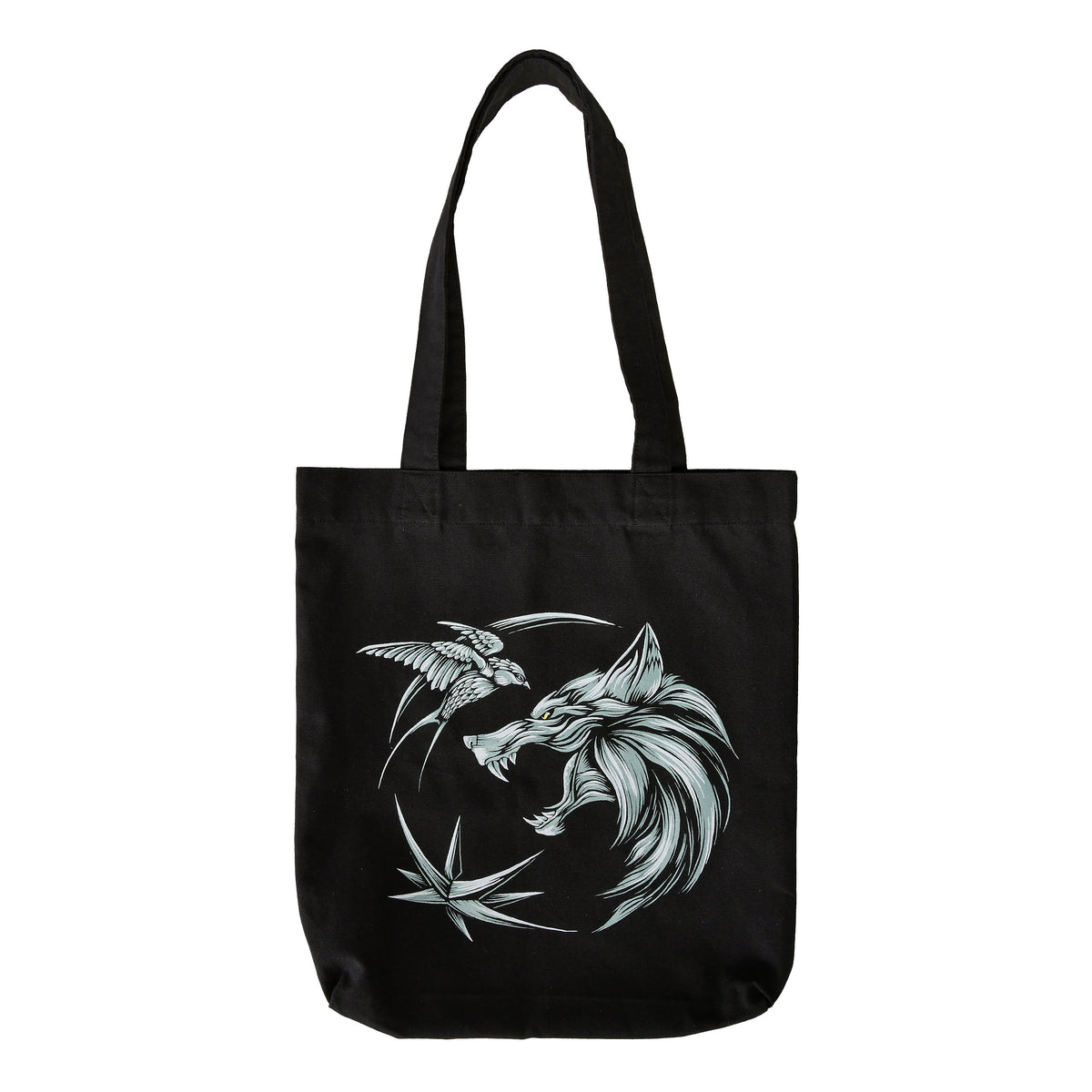 Productafbeelding Witcher - Wolf Medaillon Jute Tas Zwart
