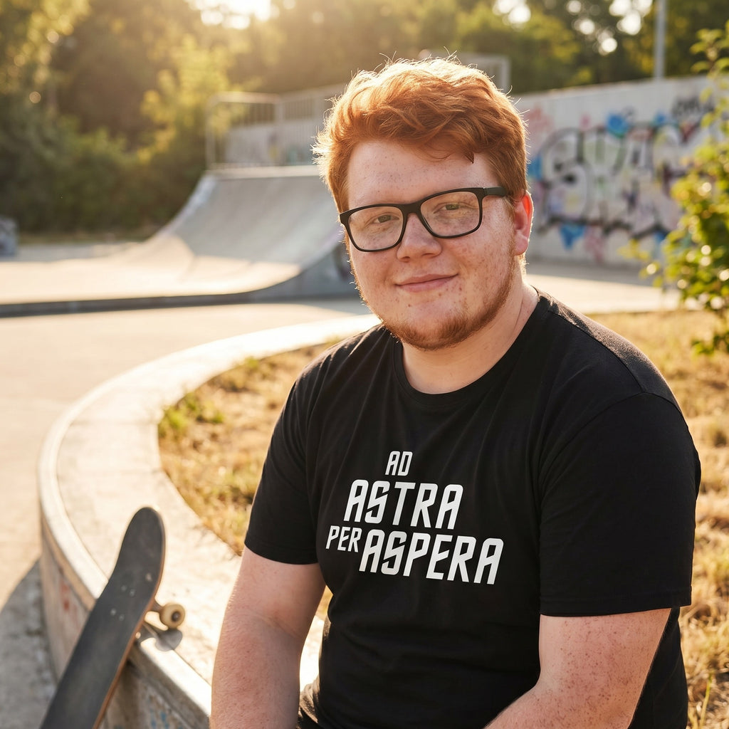 Productafbeelding Ad Astra Per Aspera T-Shirt voor Star Trek Fans Zwart