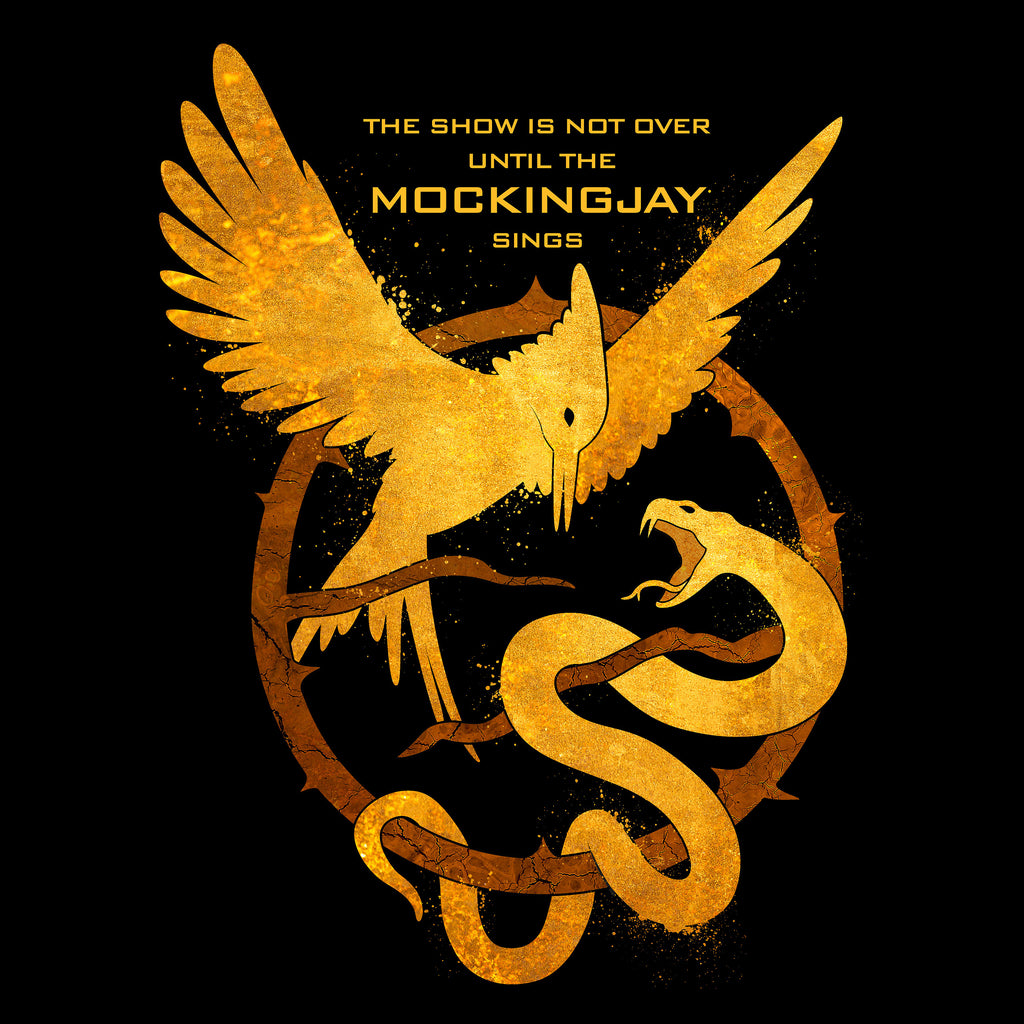 Productafbeelding Zangvogel en Slang T-shirt voor Hunger Games Fans zwart
