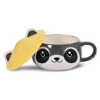 Productafbeelding Wasbeer Kawaii Beker met Deksel voor Anime Fans
