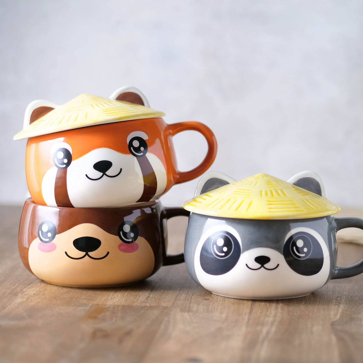 Productafbeelding Wasbeer Kawaii Beker met Deksel voor Anime Fans
