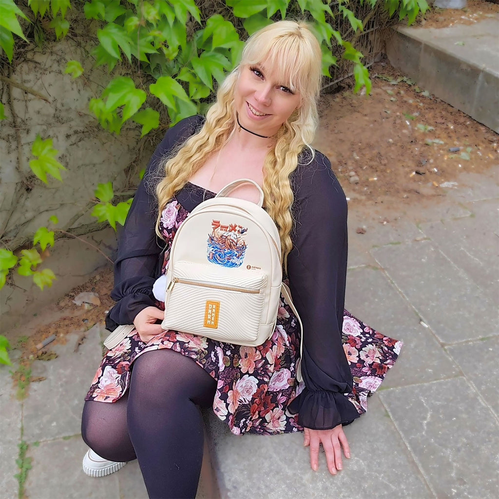 Product image Ilustrata - Dark Ramen Backpack with Pom Pom Pendant beige