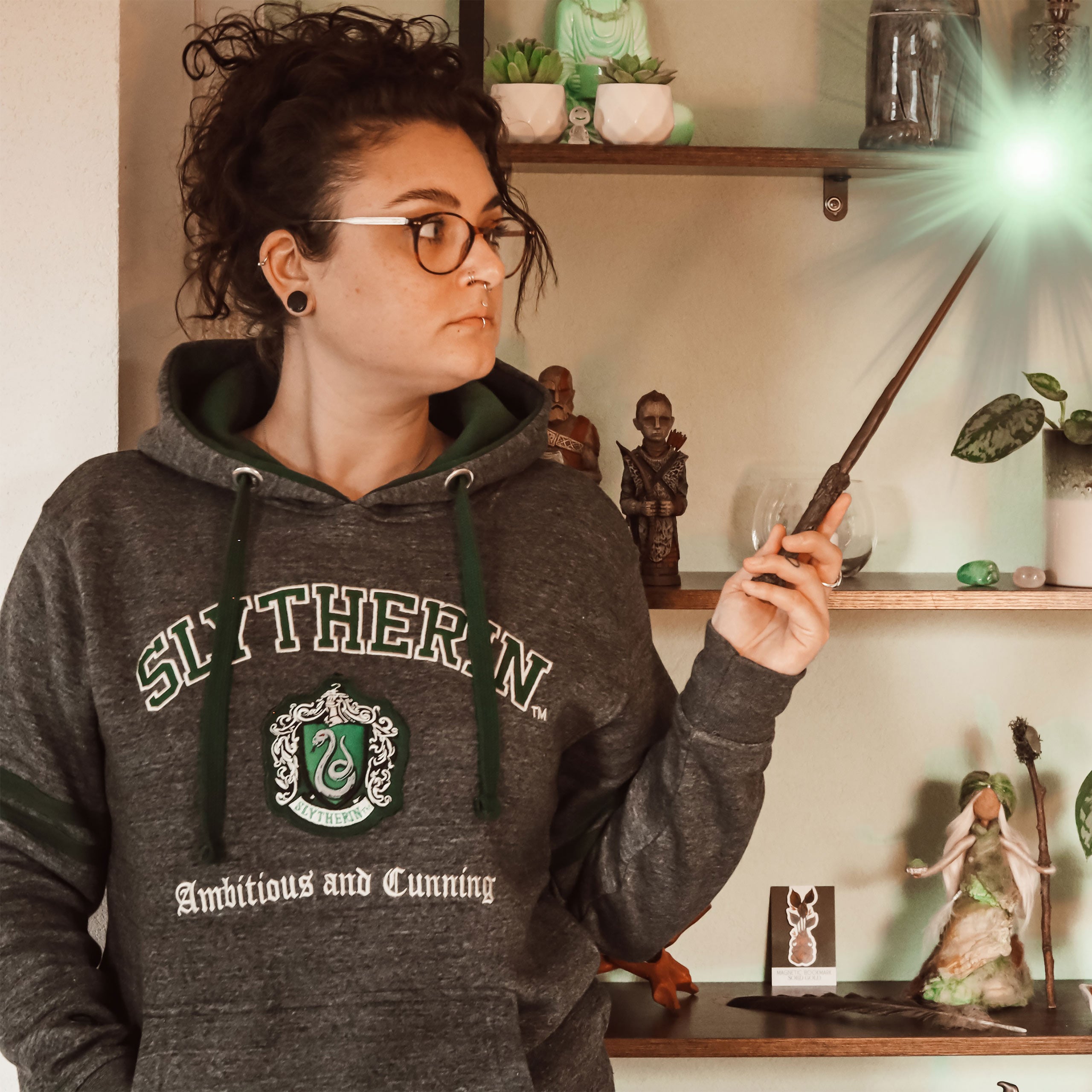 Productafbeelding Harry Potter - Slytherin Wapen Premium Hoodie grijs