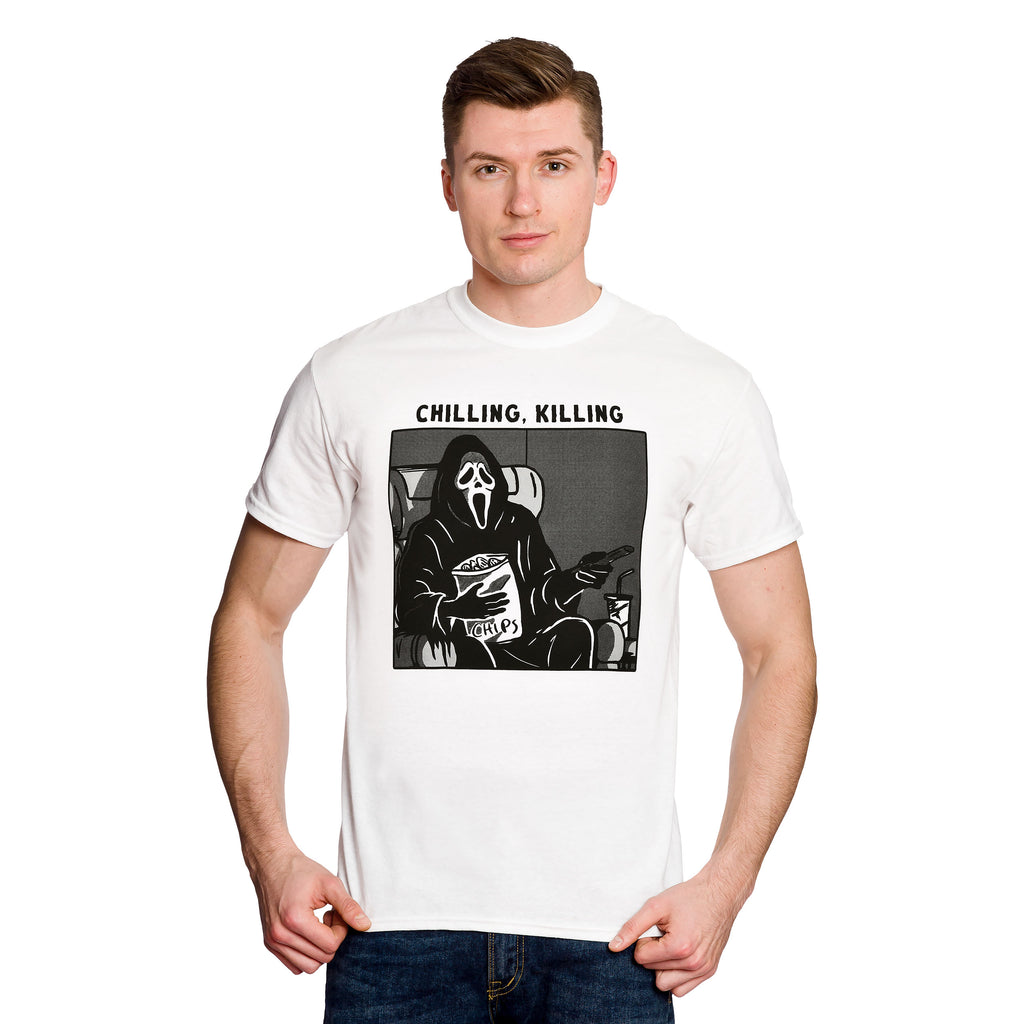 Productafbeelding Ghost Face - Chilling, Killing T-Shirt wit