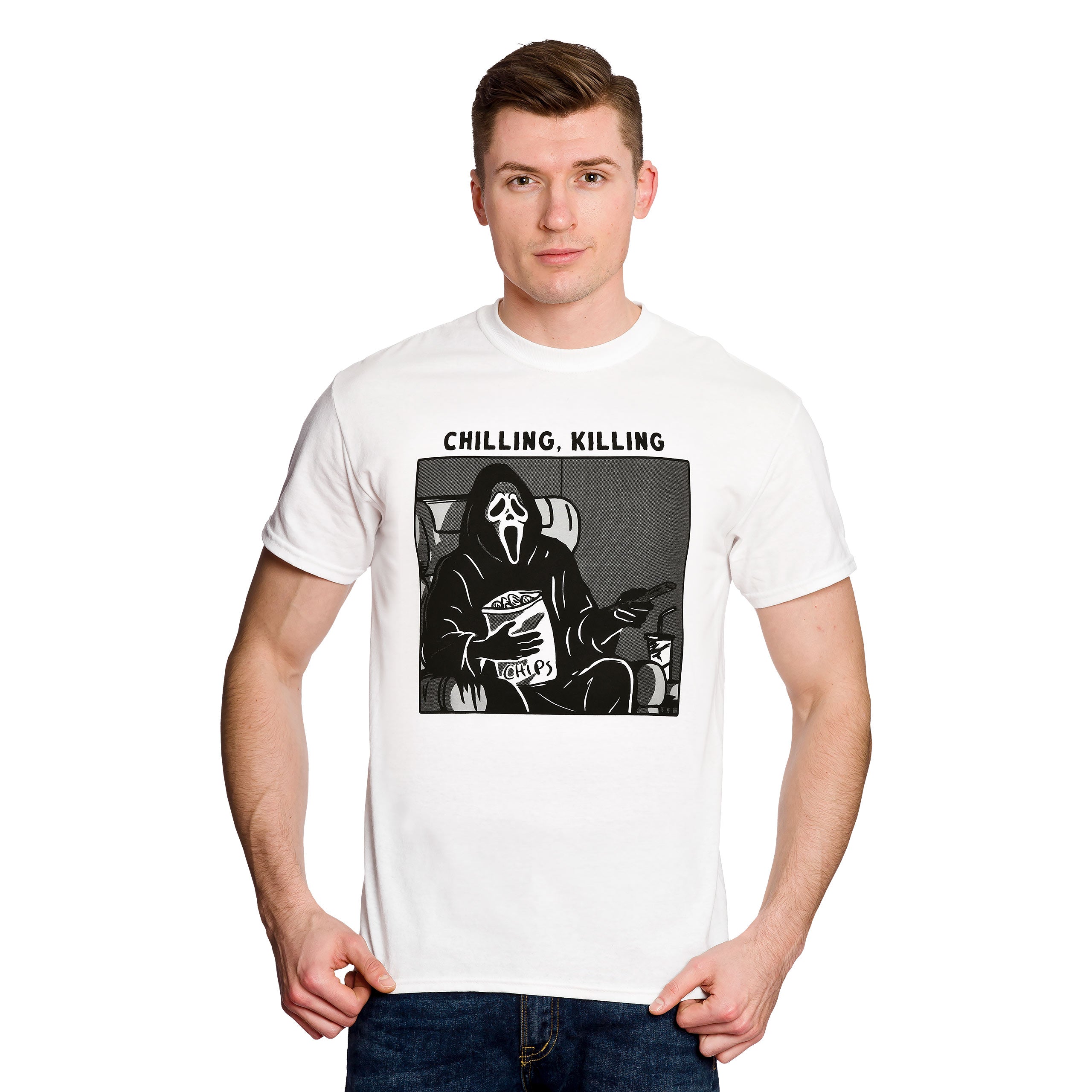 Productafbeelding Ghost Face - Chilling, Killing T-Shirt wit