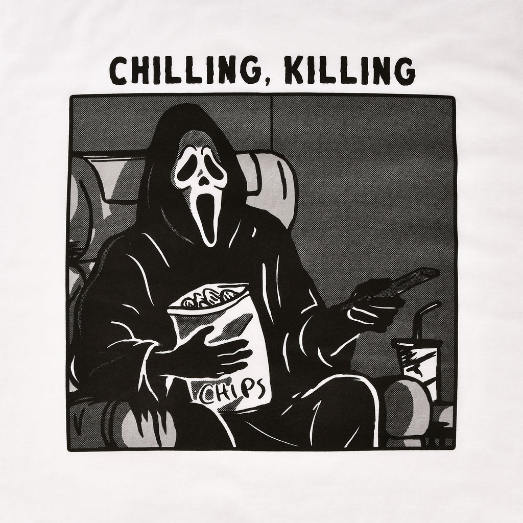 Productafbeelding Ghost Face - Chilling, Killing T-Shirt wit