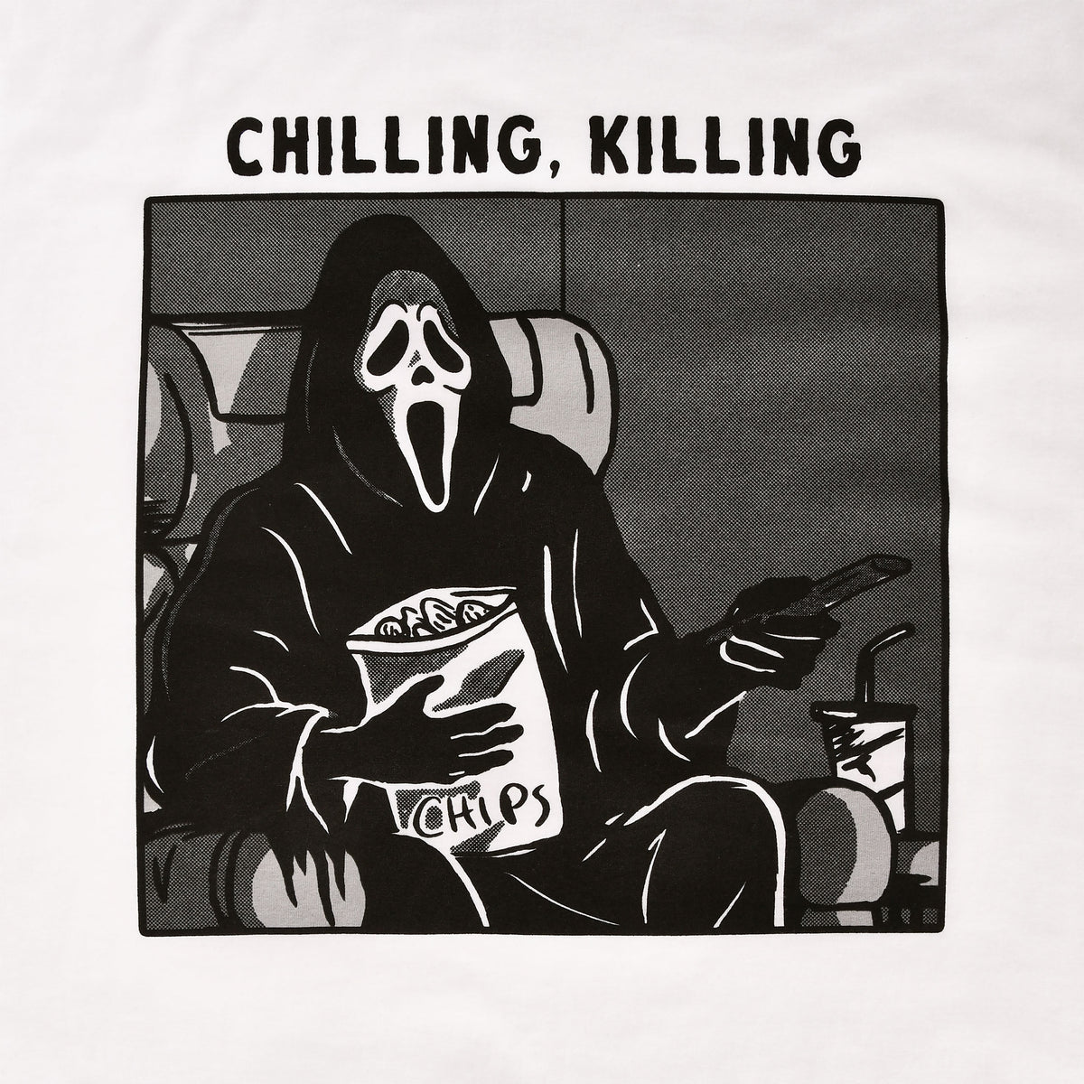 Productafbeelding Ghost Face - Chilling, Killing T-Shirt wit
