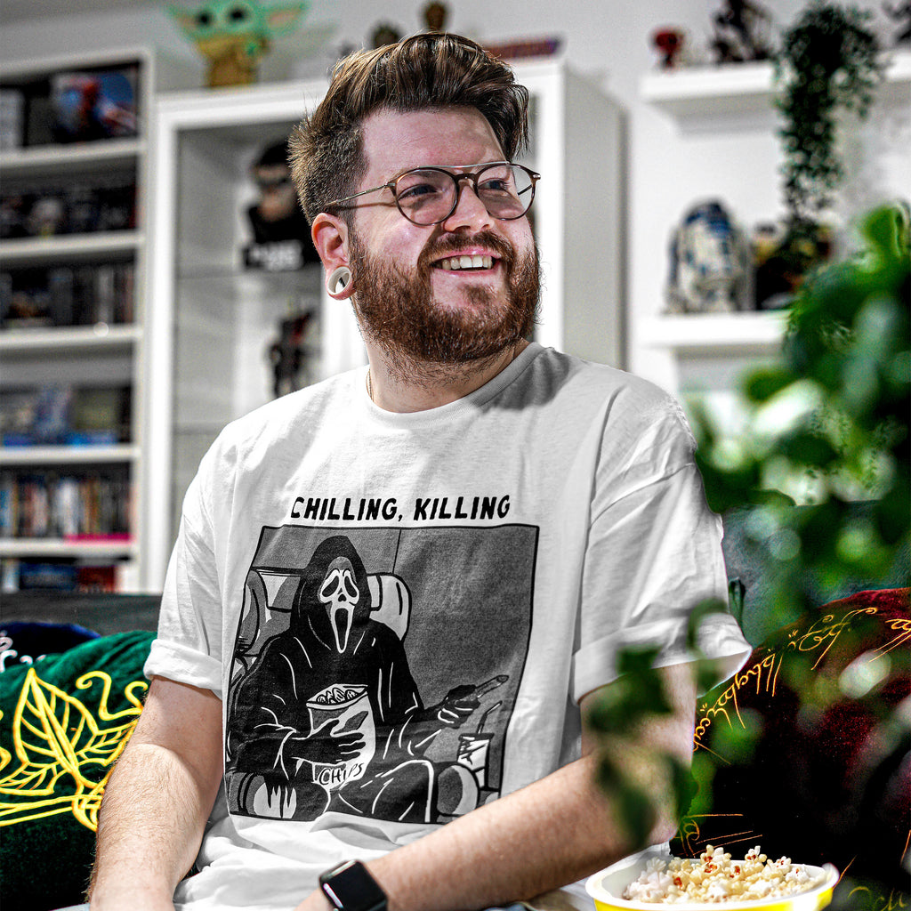 Productafbeelding Ghost Face - Chilling, Killing T-Shirt wit