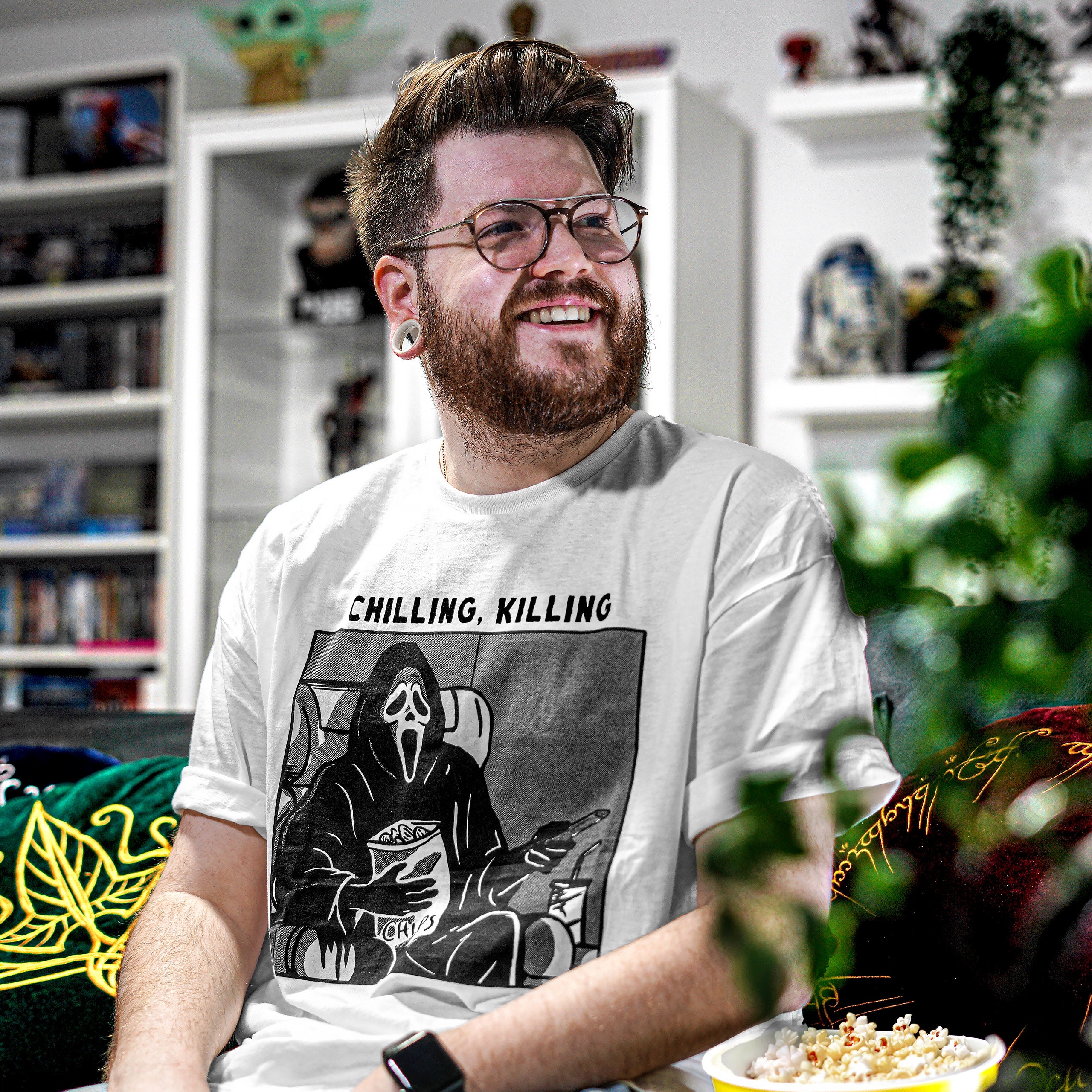 Productafbeelding Ghost Face - Chilling, Killing T-Shirt wit
