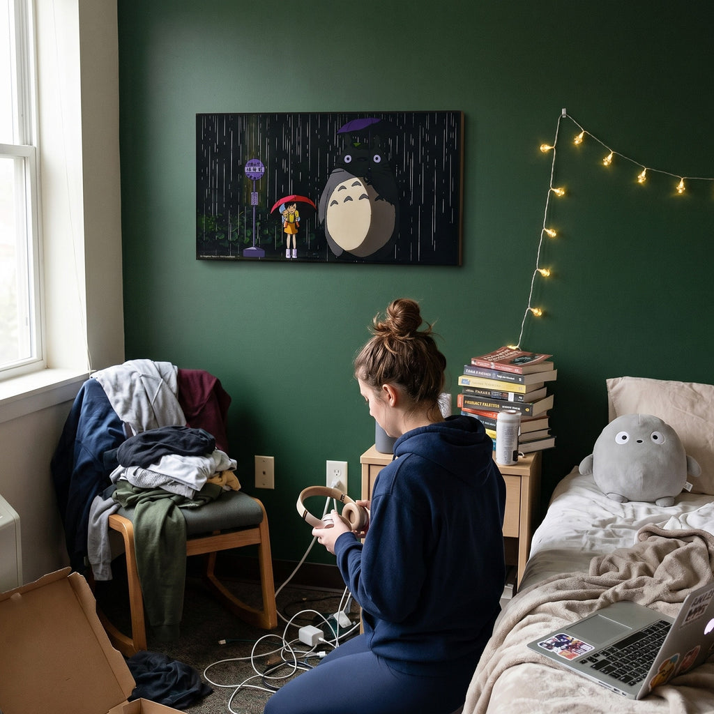 Productafbeelding Totoro - Bushalte Wandafbeelding Hout
