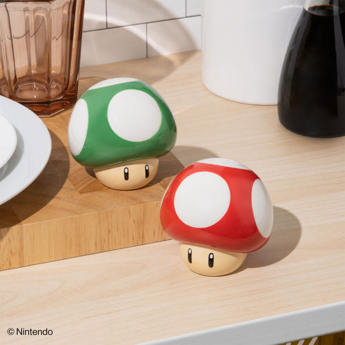 Productafbeelding Super Mario - Super Paddestoel en 1 UP Paddestoel Zout & Peperstrooiers