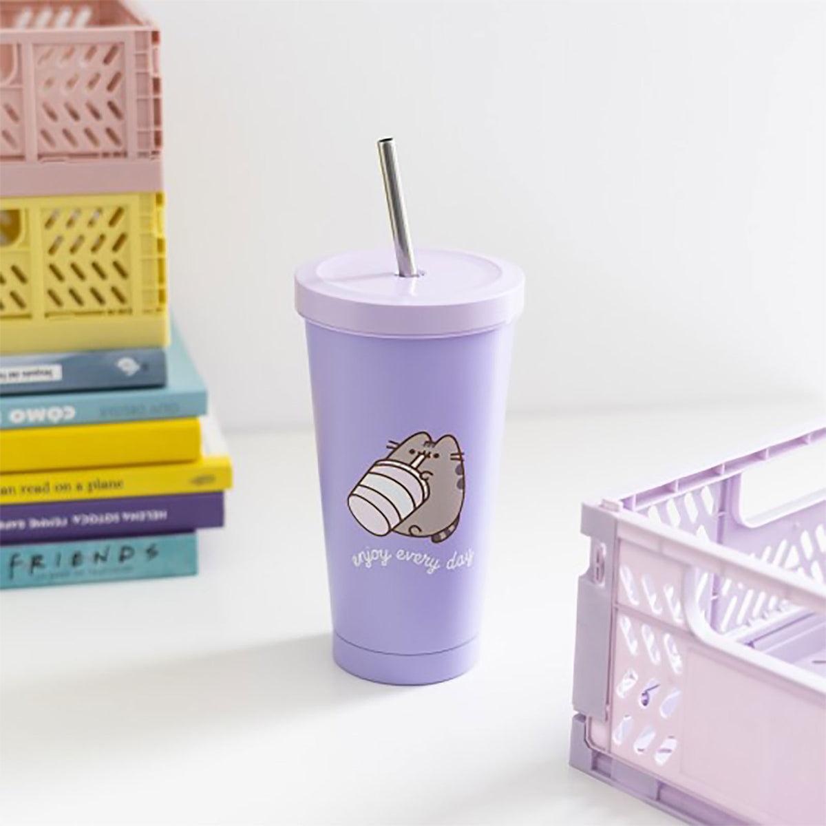 Productafbeelding Pusheen - Geniet van elke dag drinkbeker met rietje