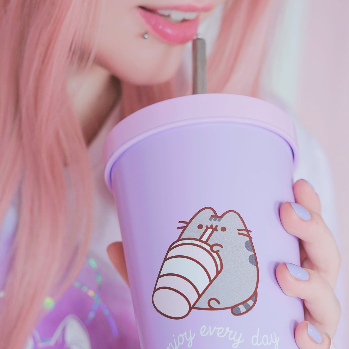Productafbeelding Pusheen - Geniet van elke dag drinkbeker met rietje