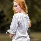 Productafbeelding Middeleeuwse blouse met korte mouwen Vera wit