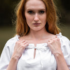 Productafbeelding Middeleeuwse blouse met korte mouwen Vera wit