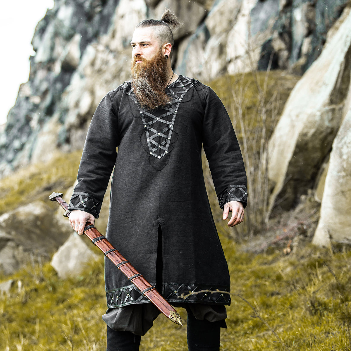 Productafbeelding Middeleeuwse Viking Tuniek Zwart