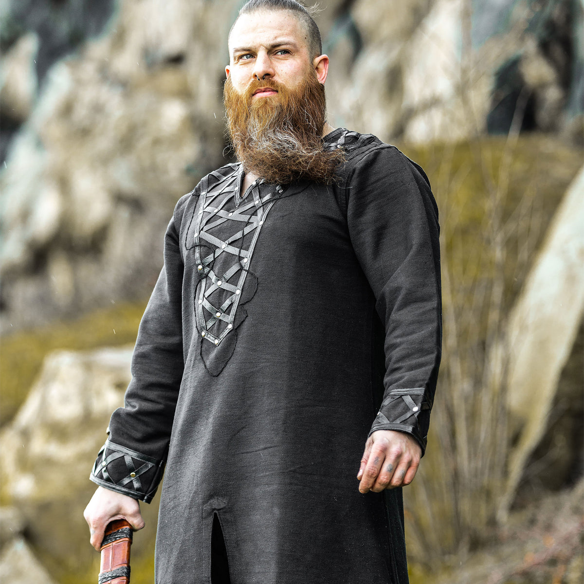 Productafbeelding Middeleeuwse Viking Tuniek Zwart