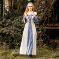 Productafbeelding Middeleeuwse jurk met vetersluiting blauw-naturel