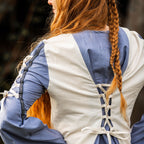 Productafbeelding Middeleeuwse jurk met vetersluiting blauw-naturel
