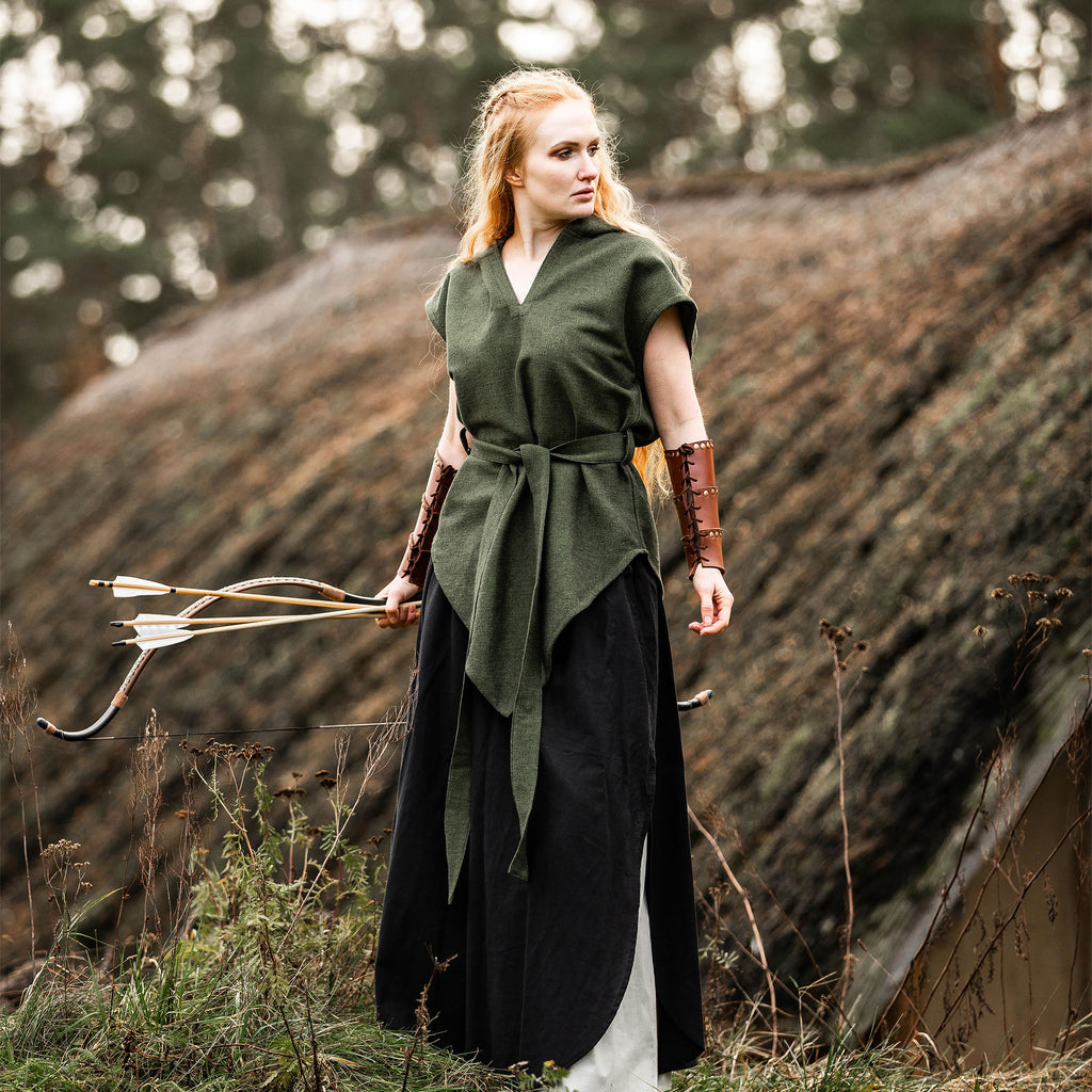 Product image Medieval Tunic Short Sleeve with Belt Green