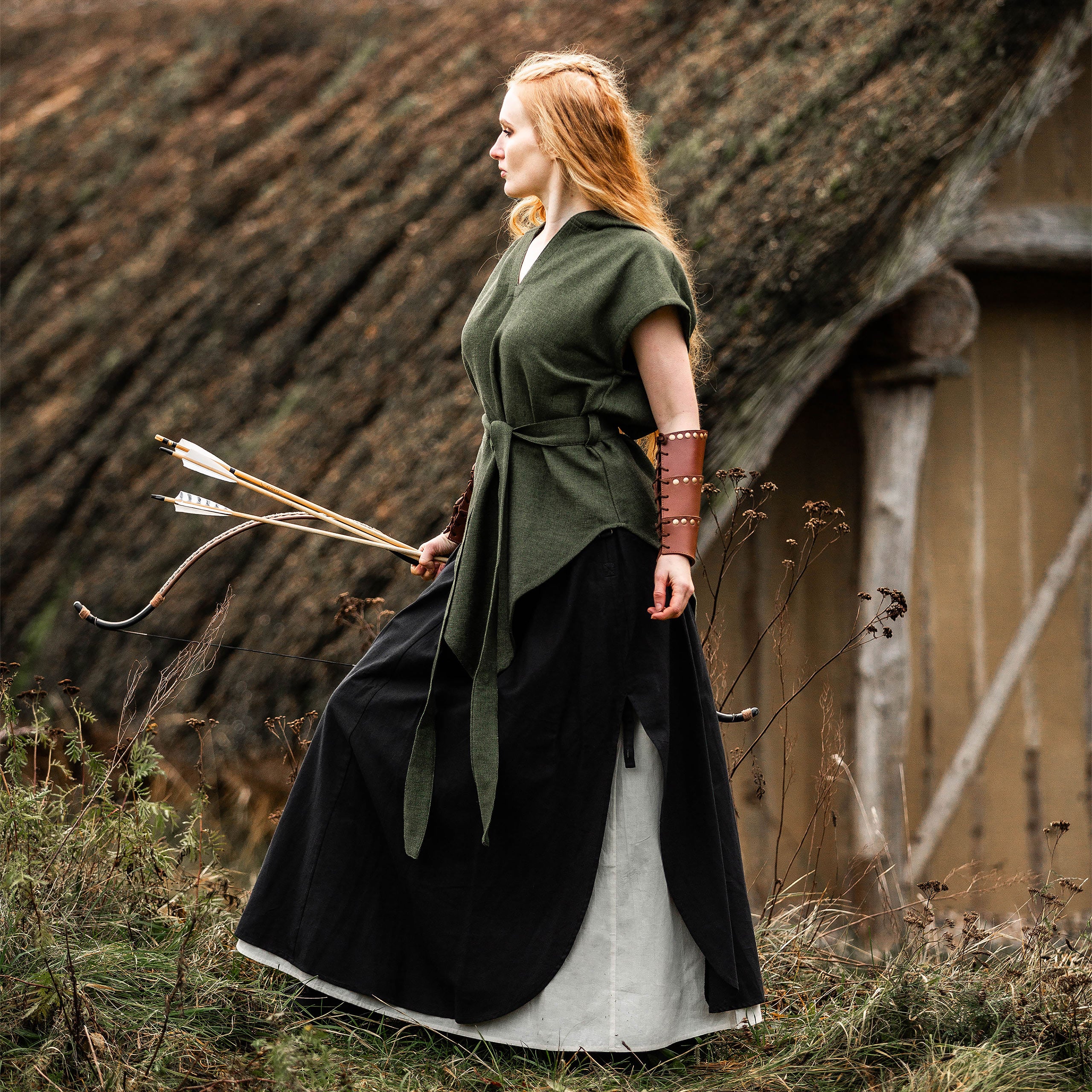 Product image Medieval Tunic Short Sleeve with Belt Green