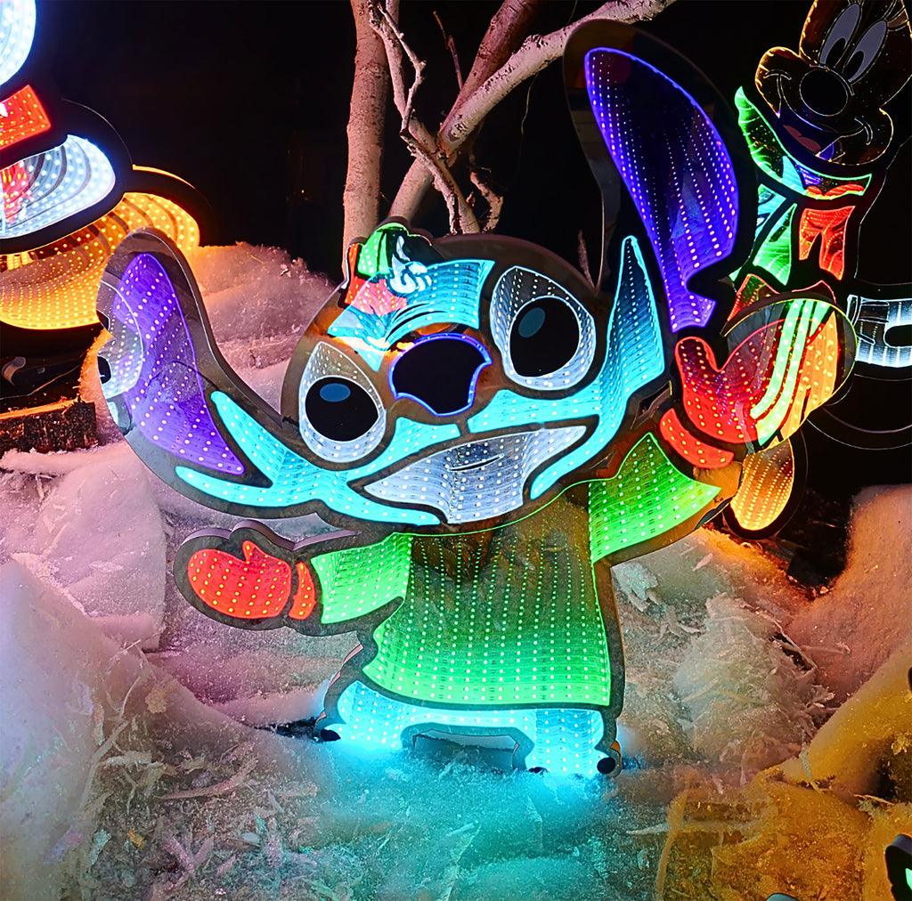 Productafbeelding Dancing Stitch acryl LED-lamp - Lilo & Stitch