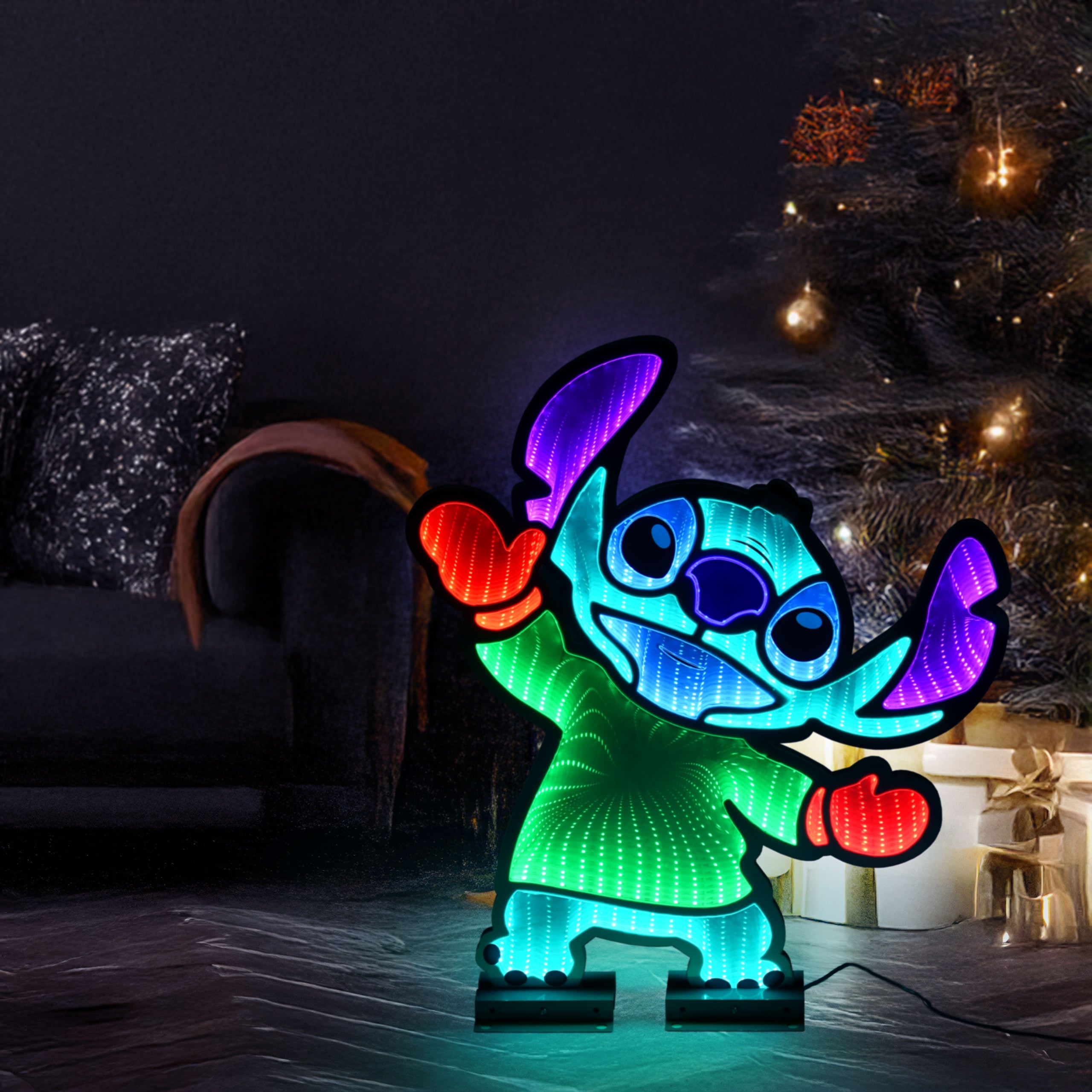 Productafbeelding Dancing Stitch acryl LED-lamp - Lilo & Stitch
