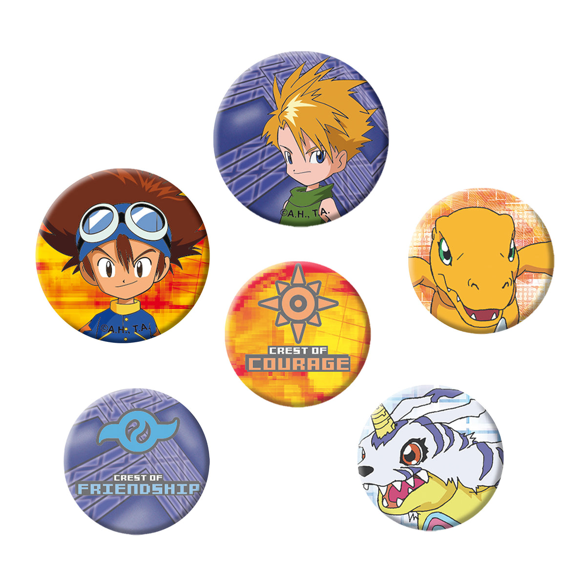 Productafbeelding Digimon - Tai & Matt Button 6-delige set