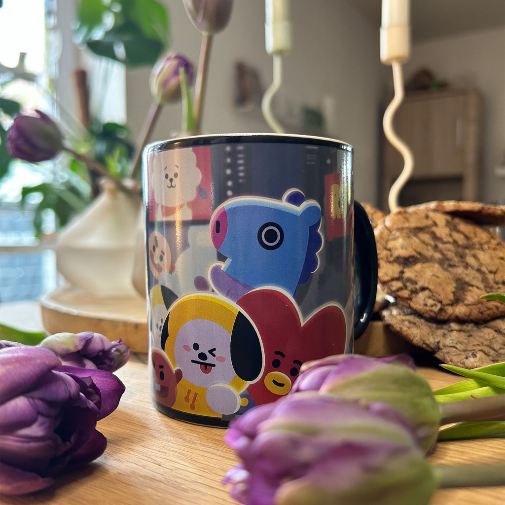 Productafbeelding BT21 Times Square Thermisch Effect Mok - Line Friends