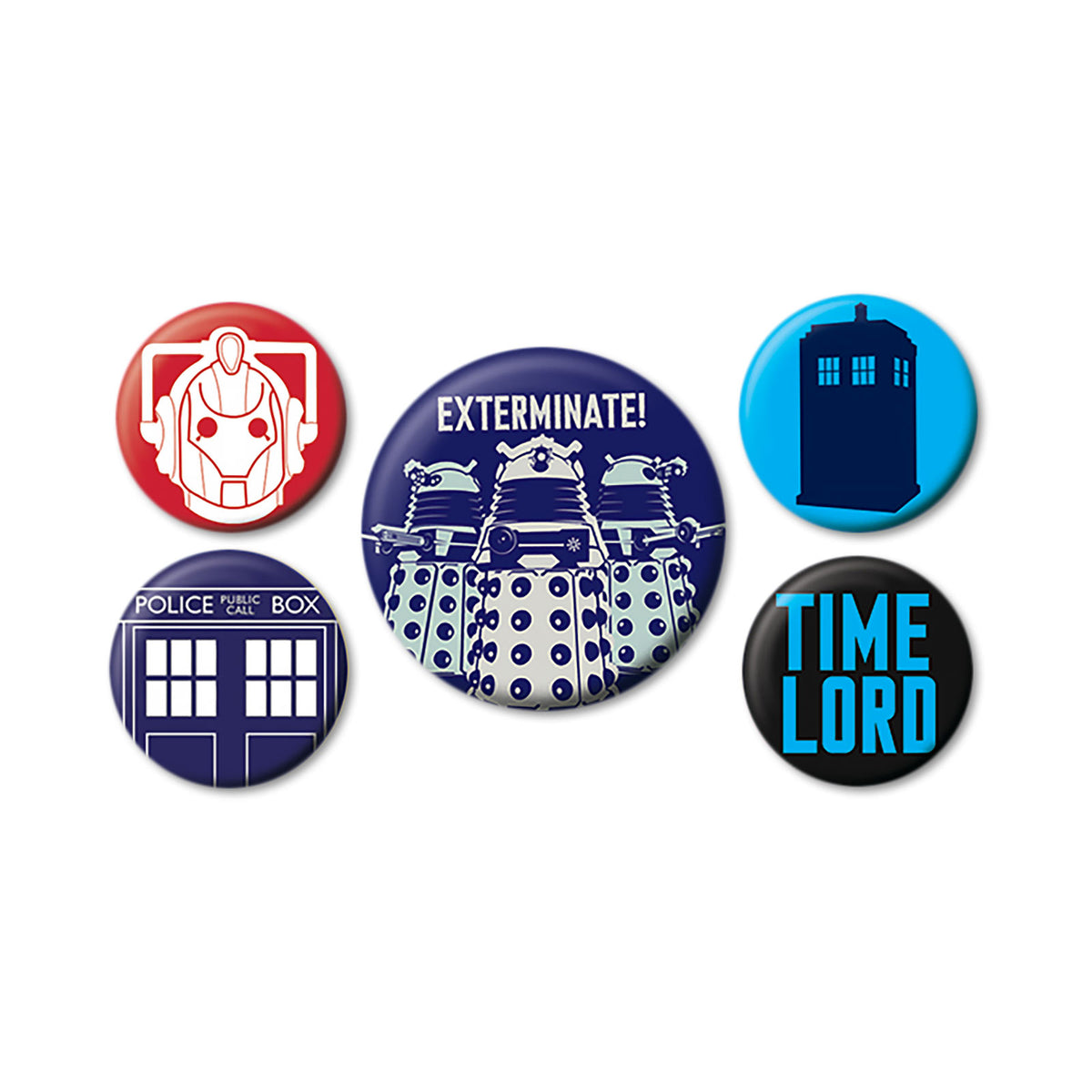 Productafbeelding Doctor Who - Exterminate Knop 5-delige Set