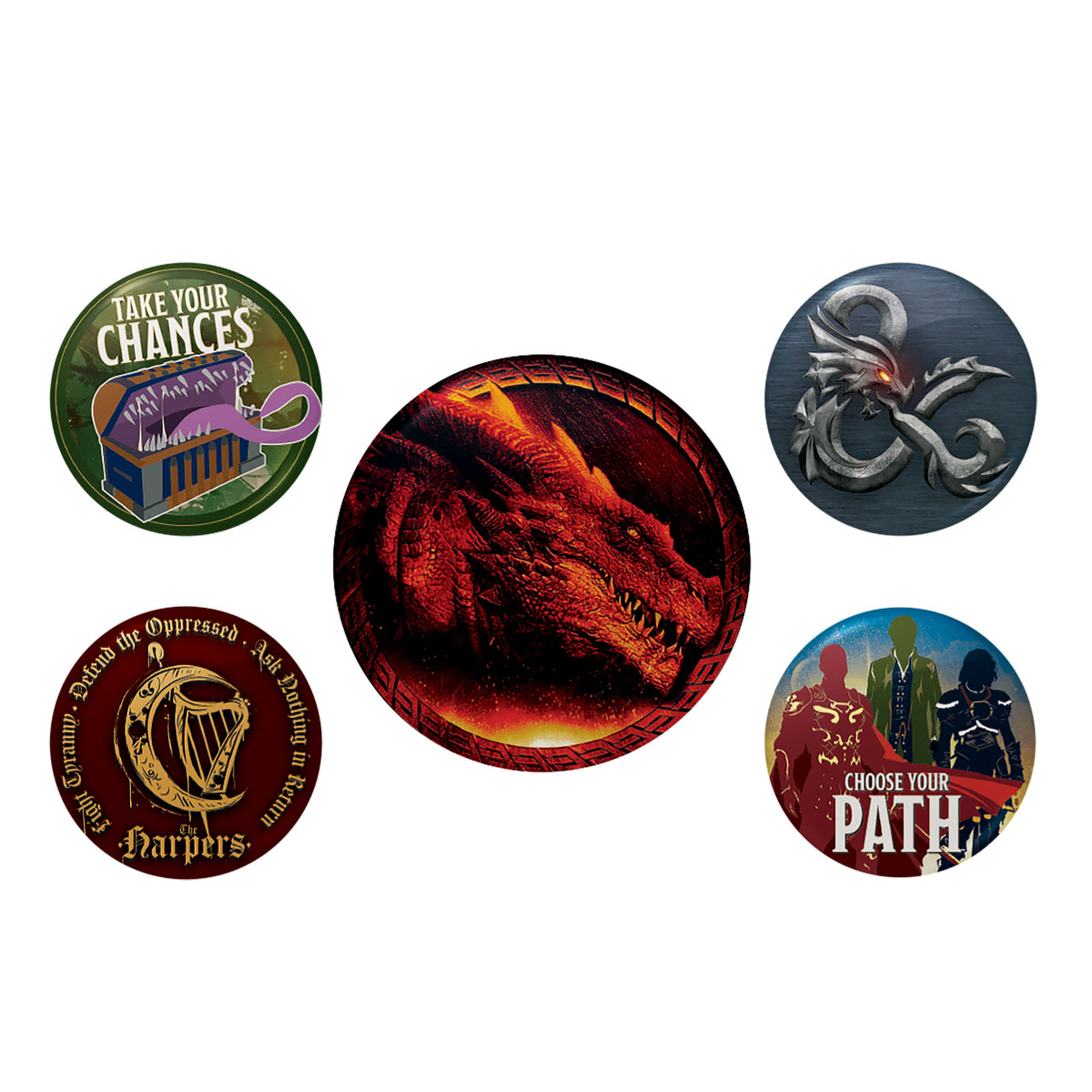 Productafbeelding Dungeons & Dragons - Film Button 5-delige set