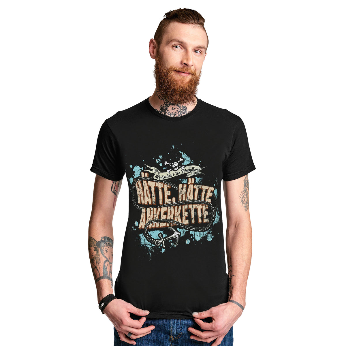 Productafbeelding Mr. Hurley & De Poederapen - Zou hebben, zou hebben, ankerketting T-Shirt zwart