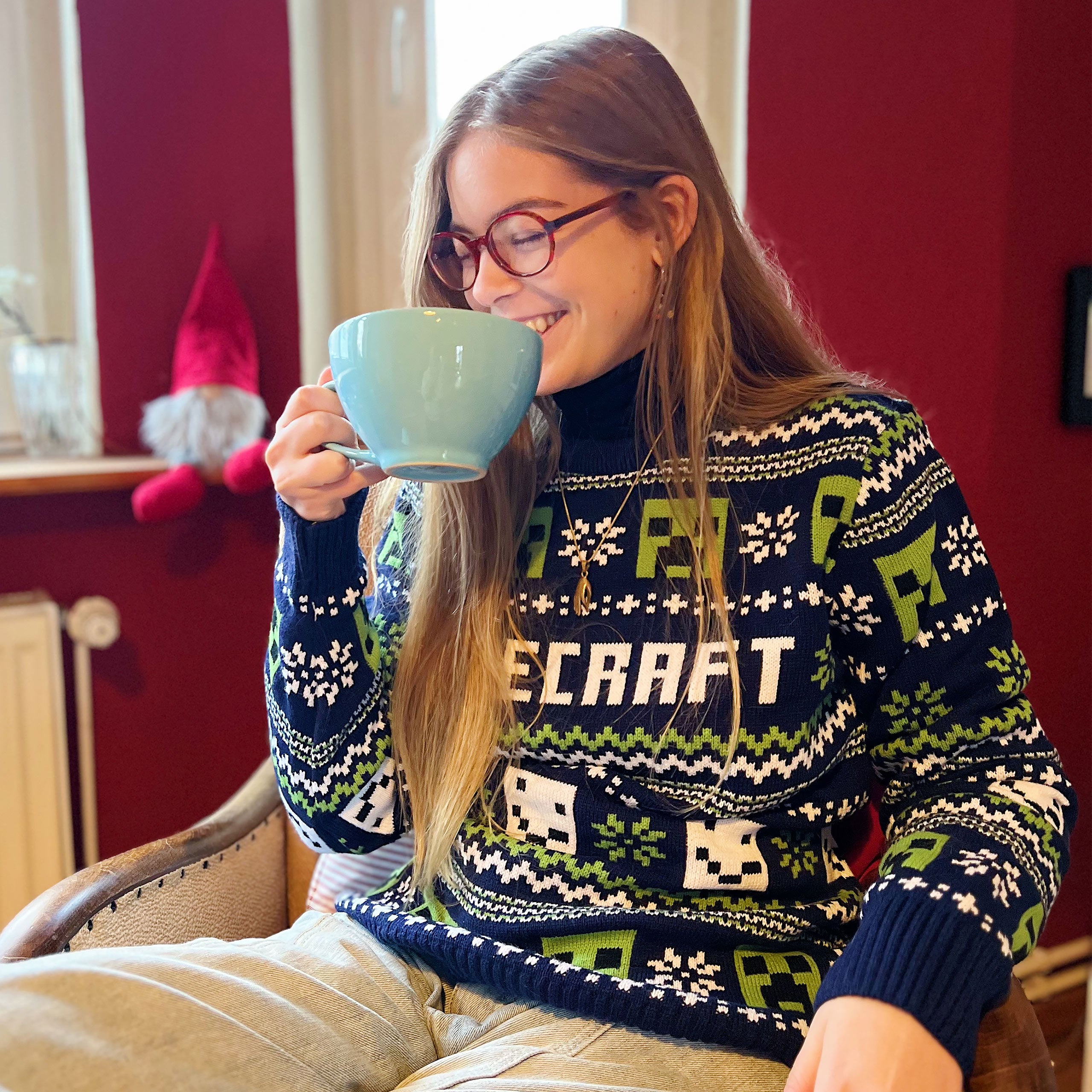 Productafbeelding Minecraft - Patroon Gebreide Trui blauw