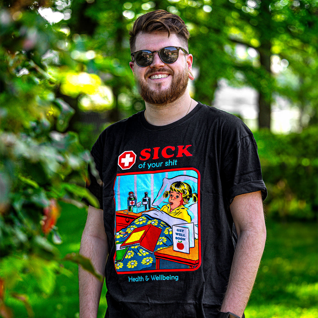 Productafbeelding Steven Rhodes - Sick Of Your Shit T-Shirt Zwart