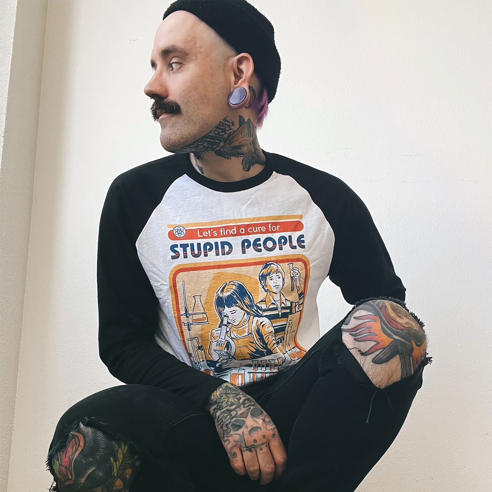 Productafbeelding Steven Rhodes - Laten we een geneesmiddel vinden voor domme mensen Longsleeve