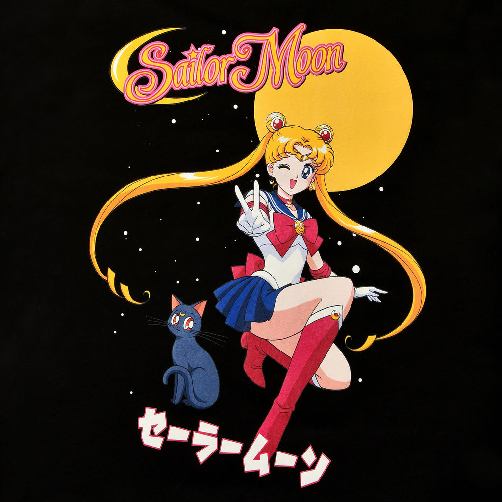 Productafbeelding Sailor Moon met Luna T-shirt zwart