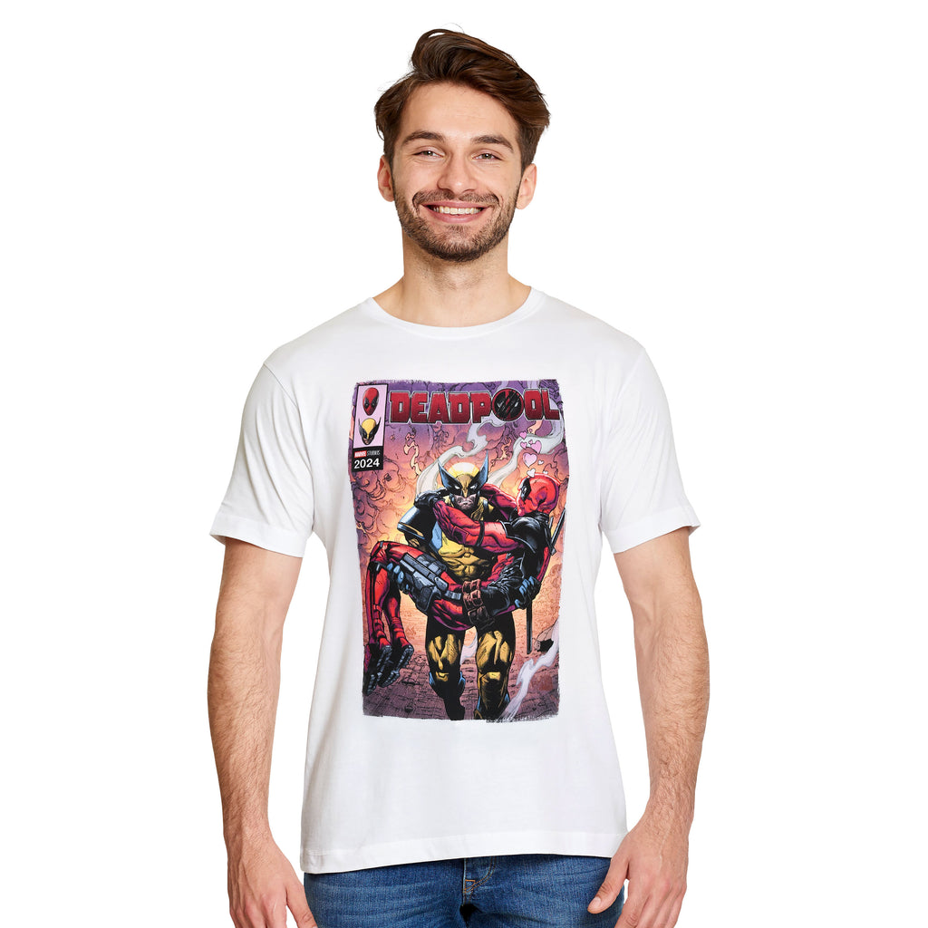 Productafbeelding Deadpool en Wolverine Best Bubs Comics T-shirt wit