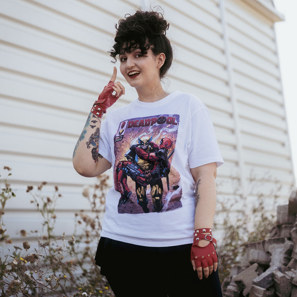 Productafbeelding Deadpool en Wolverine Best Bubs Comics T-shirt wit
