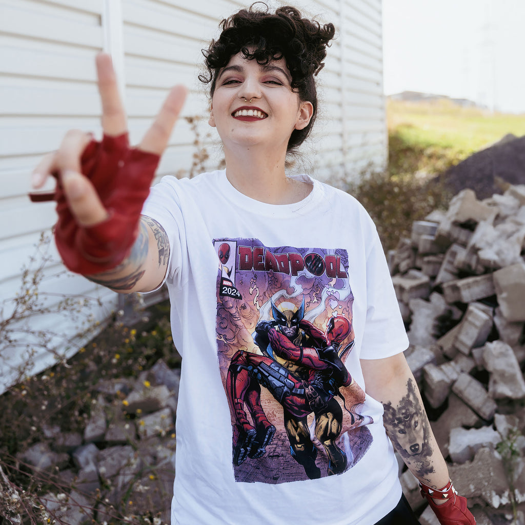 Productafbeelding Deadpool en Wolverine Best Bubs Comics T-shirt wit