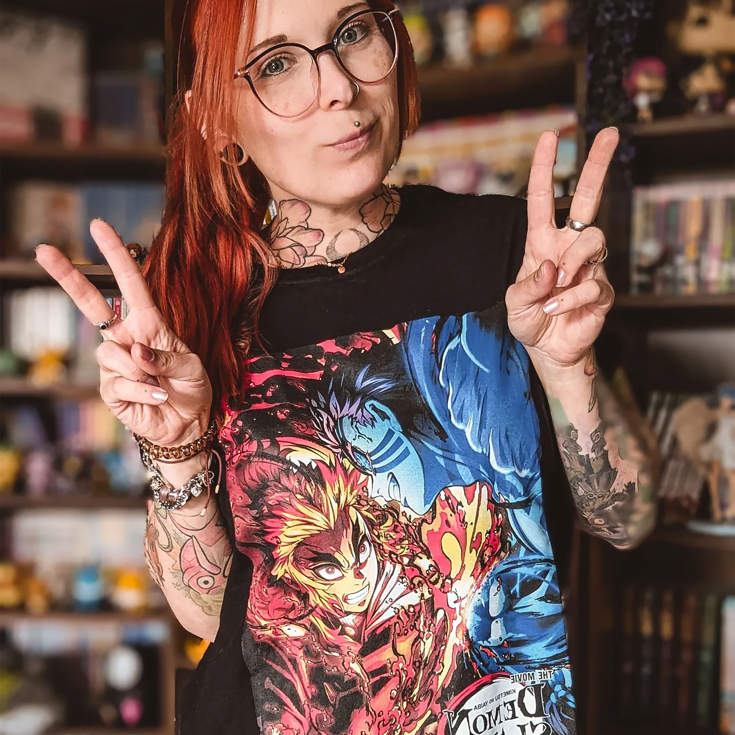 Productafbeelding Demon Slayer - Rengoku vs. Akaza T-Shirt Zwart