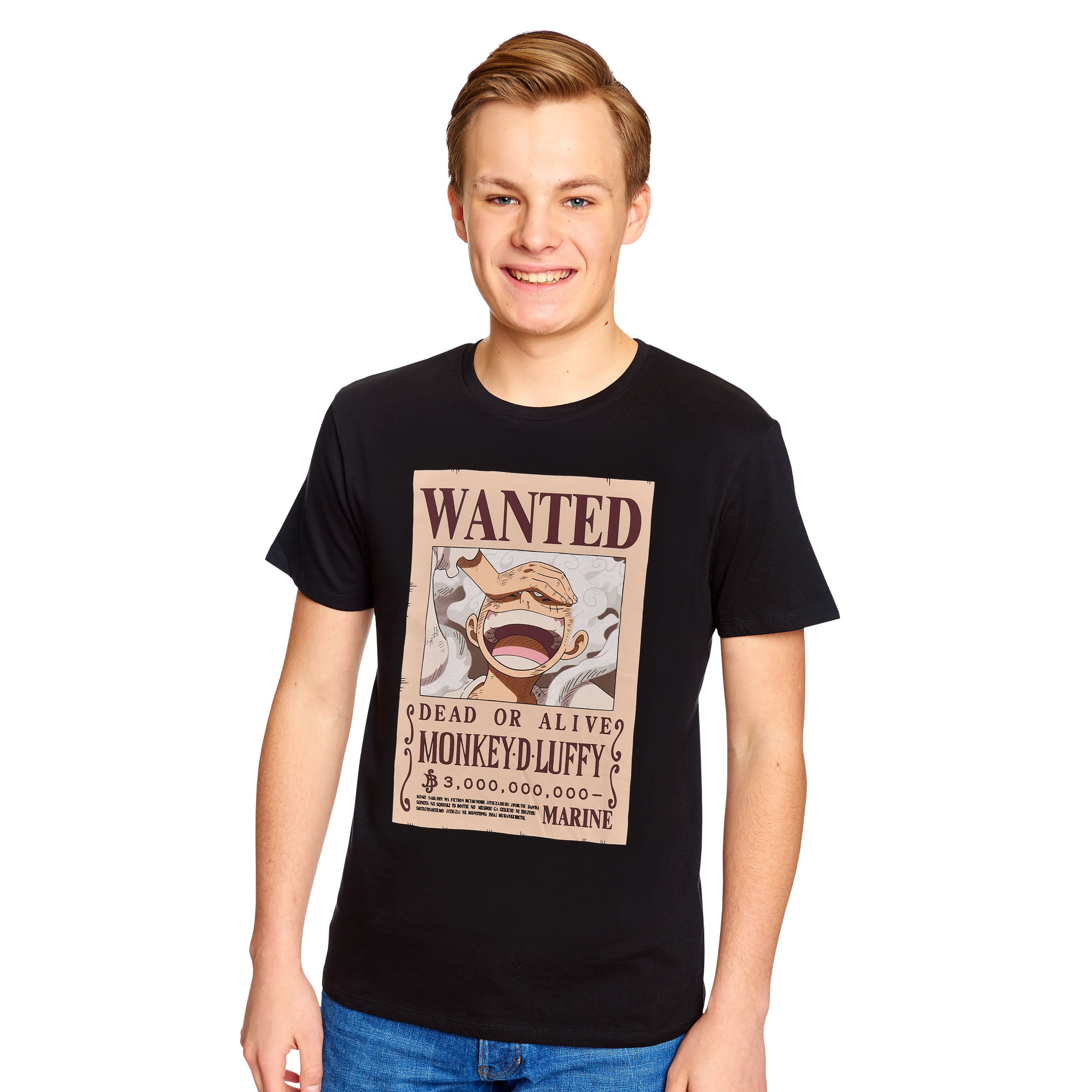 Productafbeelding One Piece: Gear 5 - Wanted Luffy Zwart T-Shirt