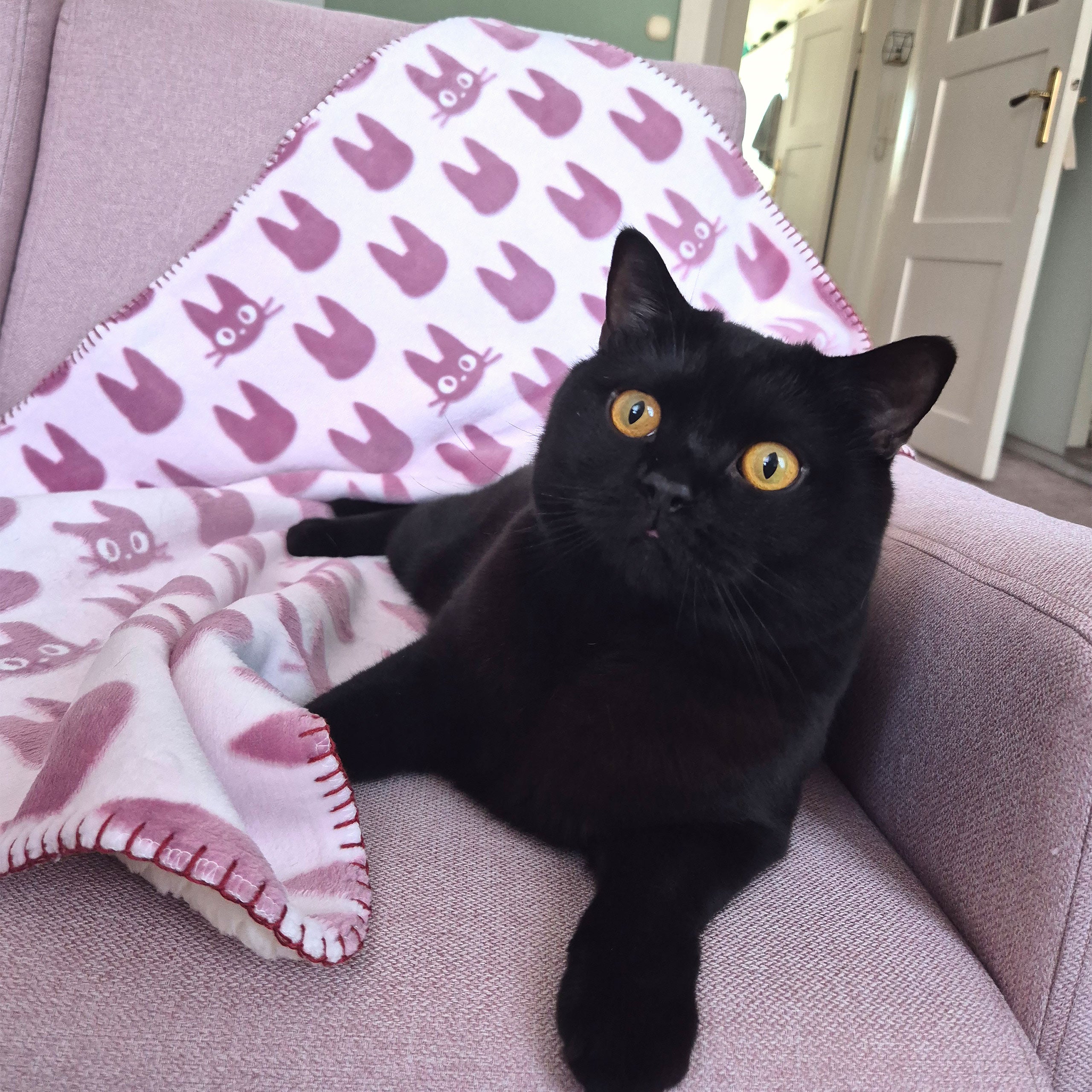 Productafbeelding Kiki’s Delivery Service - Jiji Silhouet Fleece deken met Teddyvoering