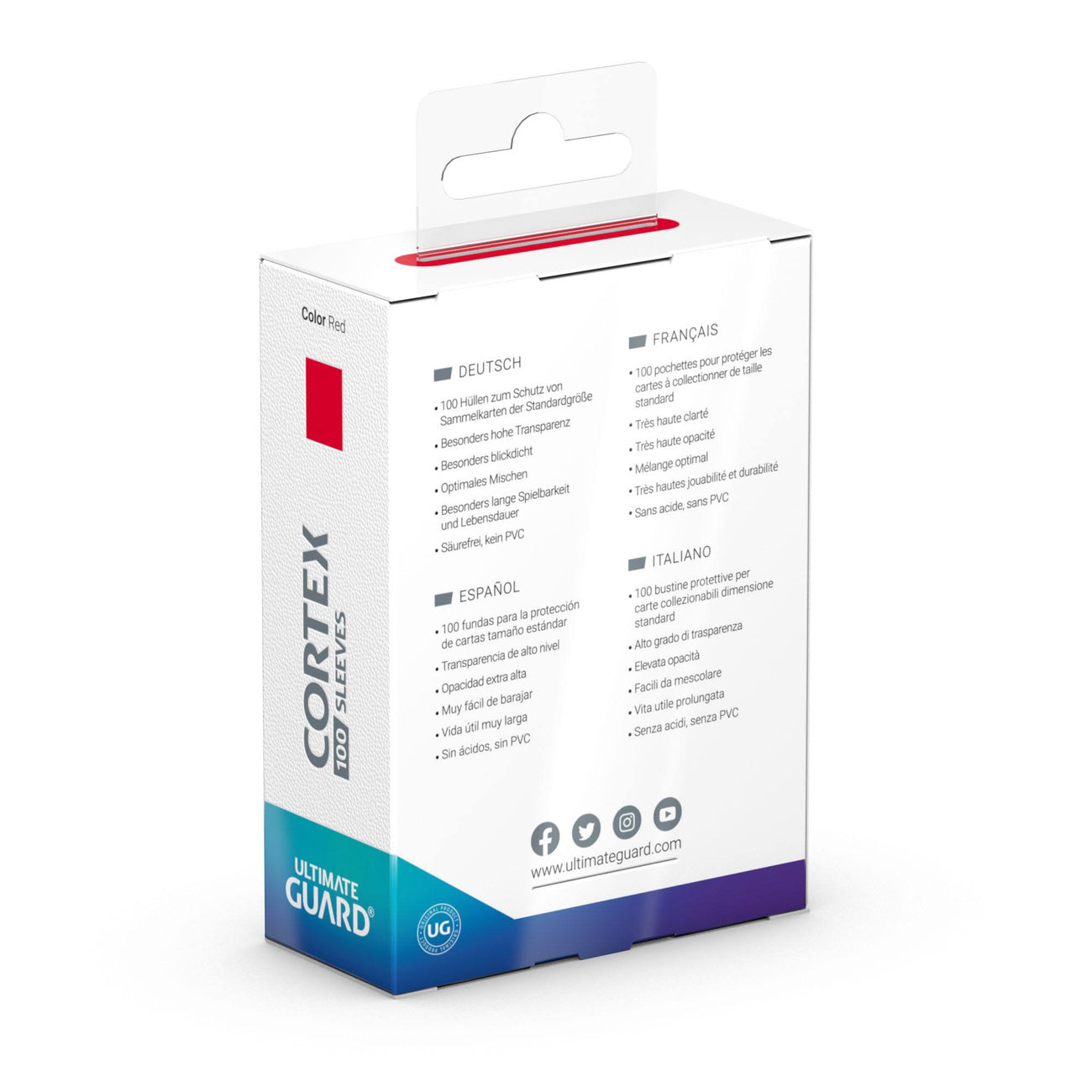 Productafbeelding Cortex kaartsleeves rood 100-pack Ultimate Guard – TCG standaardformaat