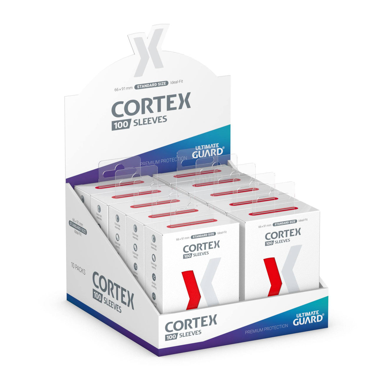 Productafbeelding Cortex kaartsleeves rood 100-pack Ultimate Guard – TCG standaardformaat