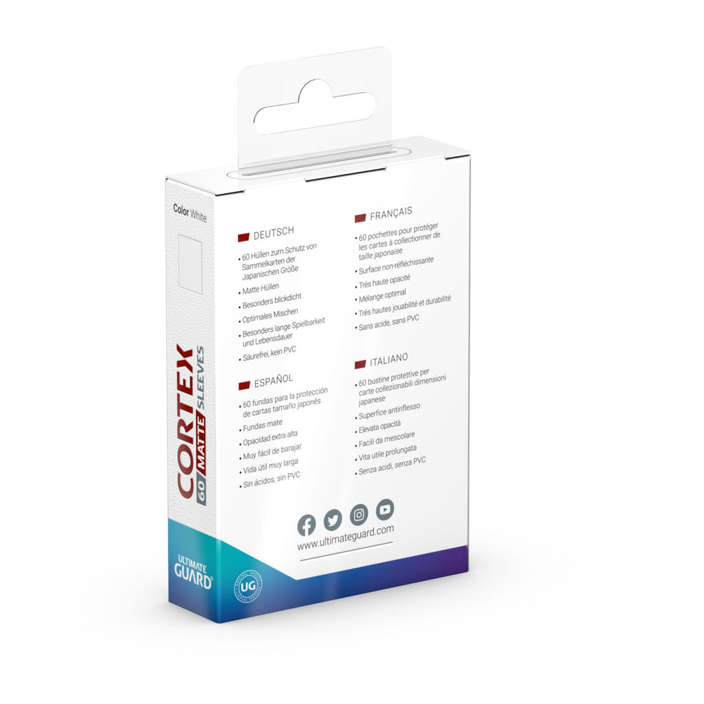 Productafbeelding Cortex kaarthoezen mat-wit 60-pack – Ultimate Guard, Japanse maat