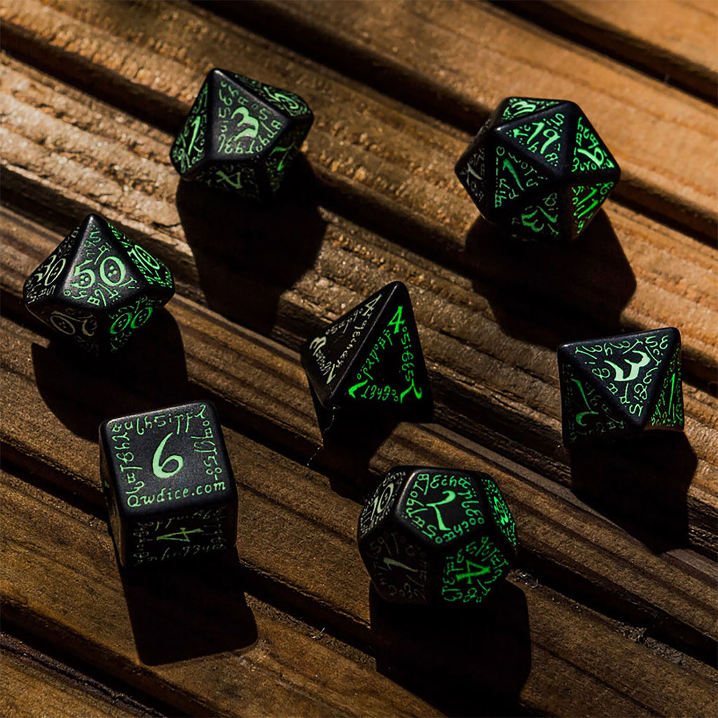 Productafbeelding Elvish RPG Dobbelsteen Set 7dlg Glow in The Dark Editie